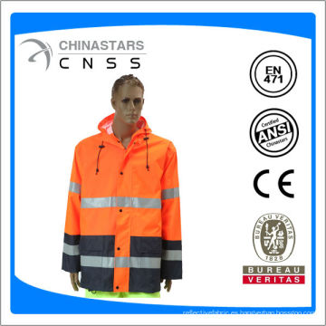 Impermeable de seguridad oxford con tres tonos EN471